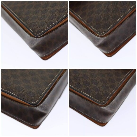 CELINE Macadam Canvas Shoulder Bag PVC Brown Auth - Picture 16 of 16